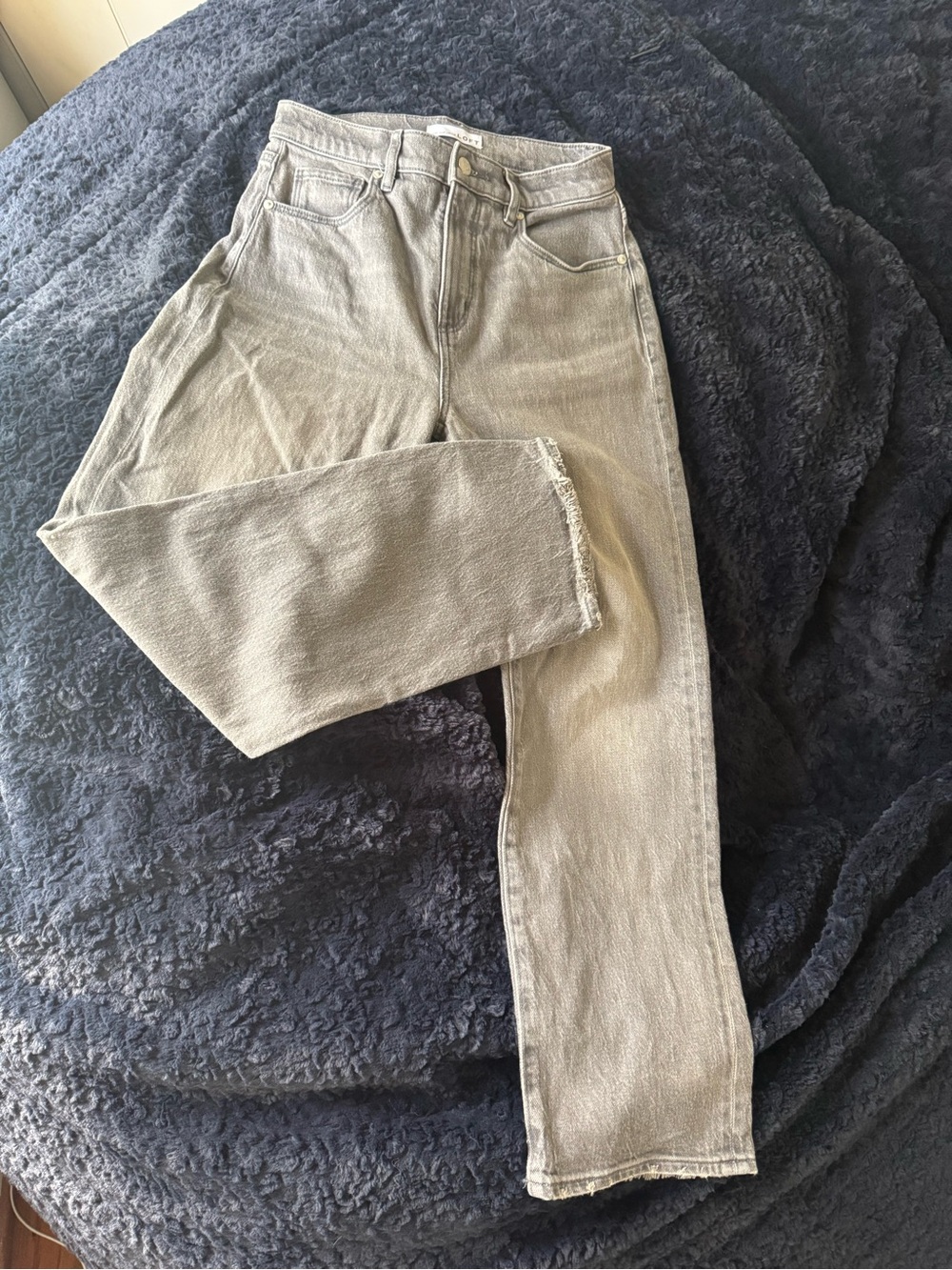 Women's High-Waist Straight Jeans - Gray